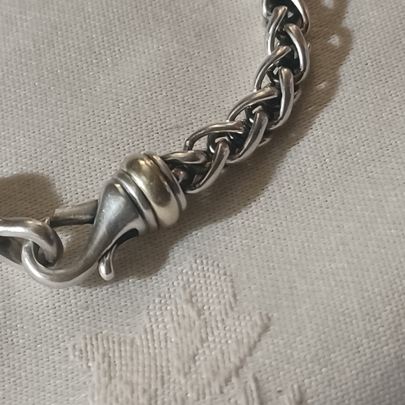 David Yurman Wheat Chain Bracelet, SS & 14k - Picture 5 of 11